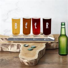 PLANCHE DE 4 VERRES A BIERE