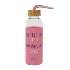 GOURDE EN VERRE MA TETE DIT SPORT MON CORPS DIT DORT