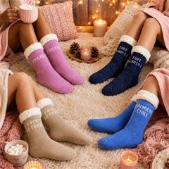 CHAUSSETTES SHERPA GLITTER MESSAGES ASSORTIES M36