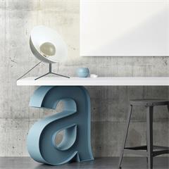 LAMPE CINEMA GRIS INTERIEUR BLANC