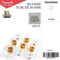JEU A BOIRE TIC TAC TOE EN VERRE SHOT X9 M12